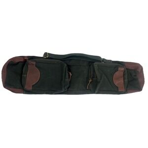 Vintage Orvis Battenkill Fly Fishing Pole Bag Green Canvas & Leather w/ Handle